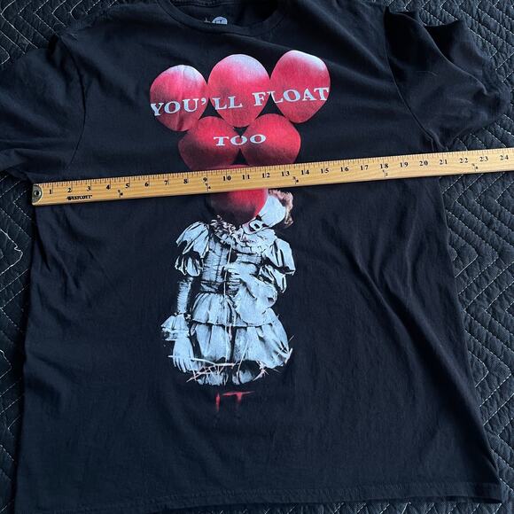 IT Clown Shirt Adult Large Black Red Halloween Horror Scary Movie Pennywise - Picture 6 of 7